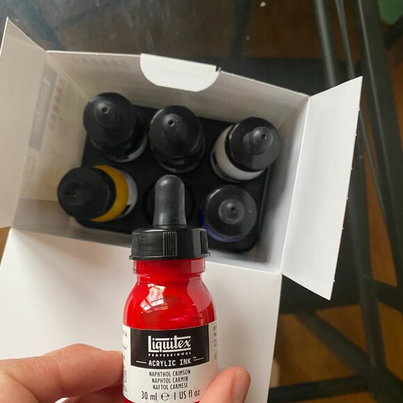 Liquitex Professional Acrylic Ink 6x1oz Essentials Colors Set, Opened and Unused - Picture 3 of 5